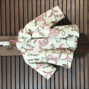 Corky and Company Pink Cream Floral Hooded Zipper Coat Jacket Size 12 mths